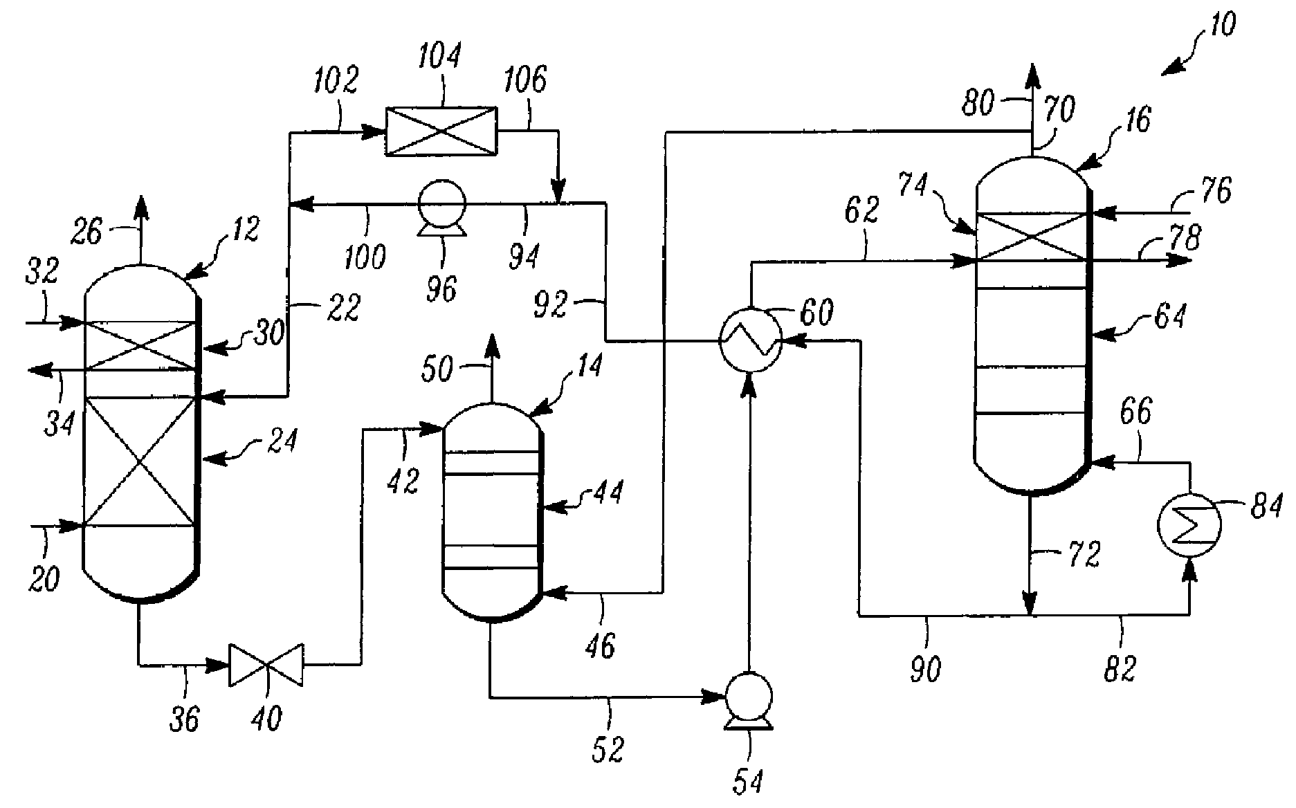 Absorption recovery processing of light olefins free of carbon dioxide