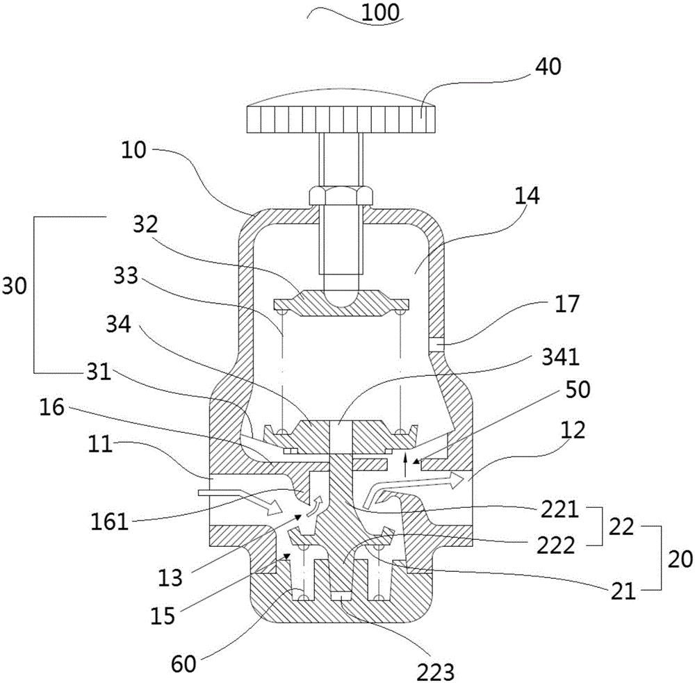 Pressure adjusting valve