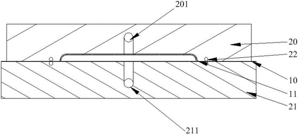 Film-sticking mold and film-sticking process