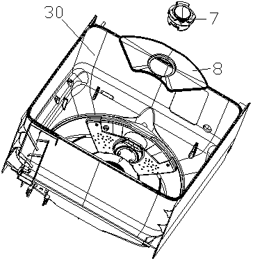 Filtering device for dish-washing machine, assembling method and dish-washing machine