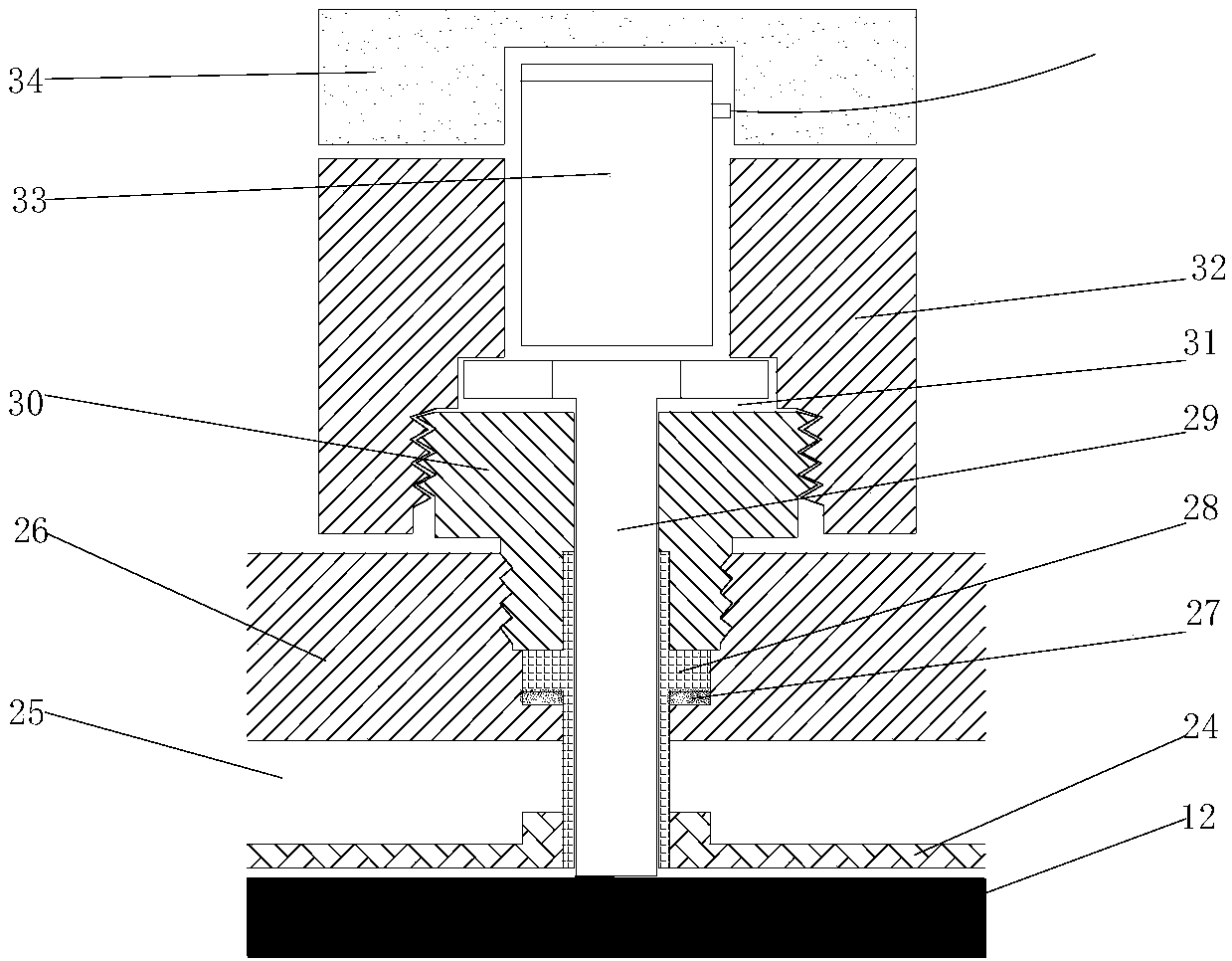 Dynamic monitoring test apparatus for propagation of fractures from triaxial pulse loading hydraulic fracturing