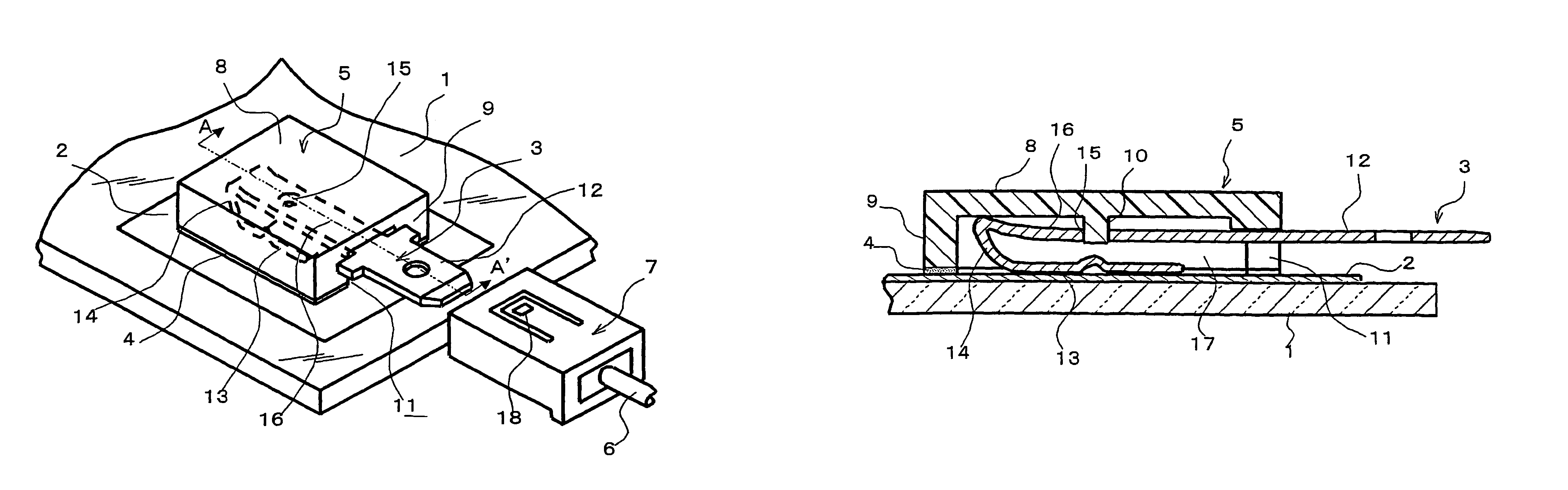 Electrical connection structure for conductor formed on glass surface