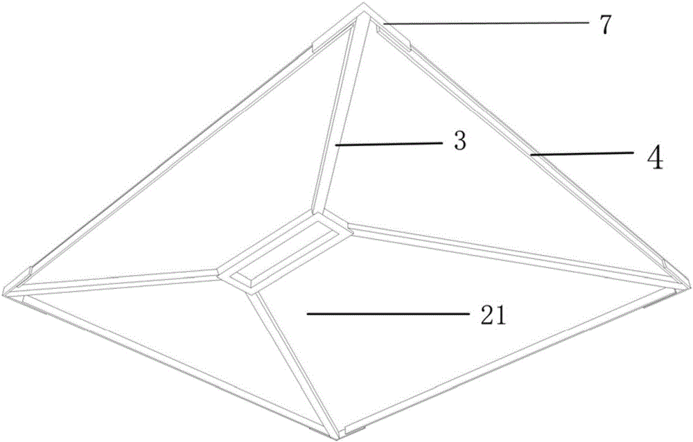 Polygonal concave-convex glass curtain wall structure