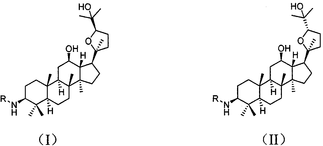 Preparation method and application of (20s, 24r/s)-epoxy-12β, 25-hydroxyl-dammarane-3β-amine derivative