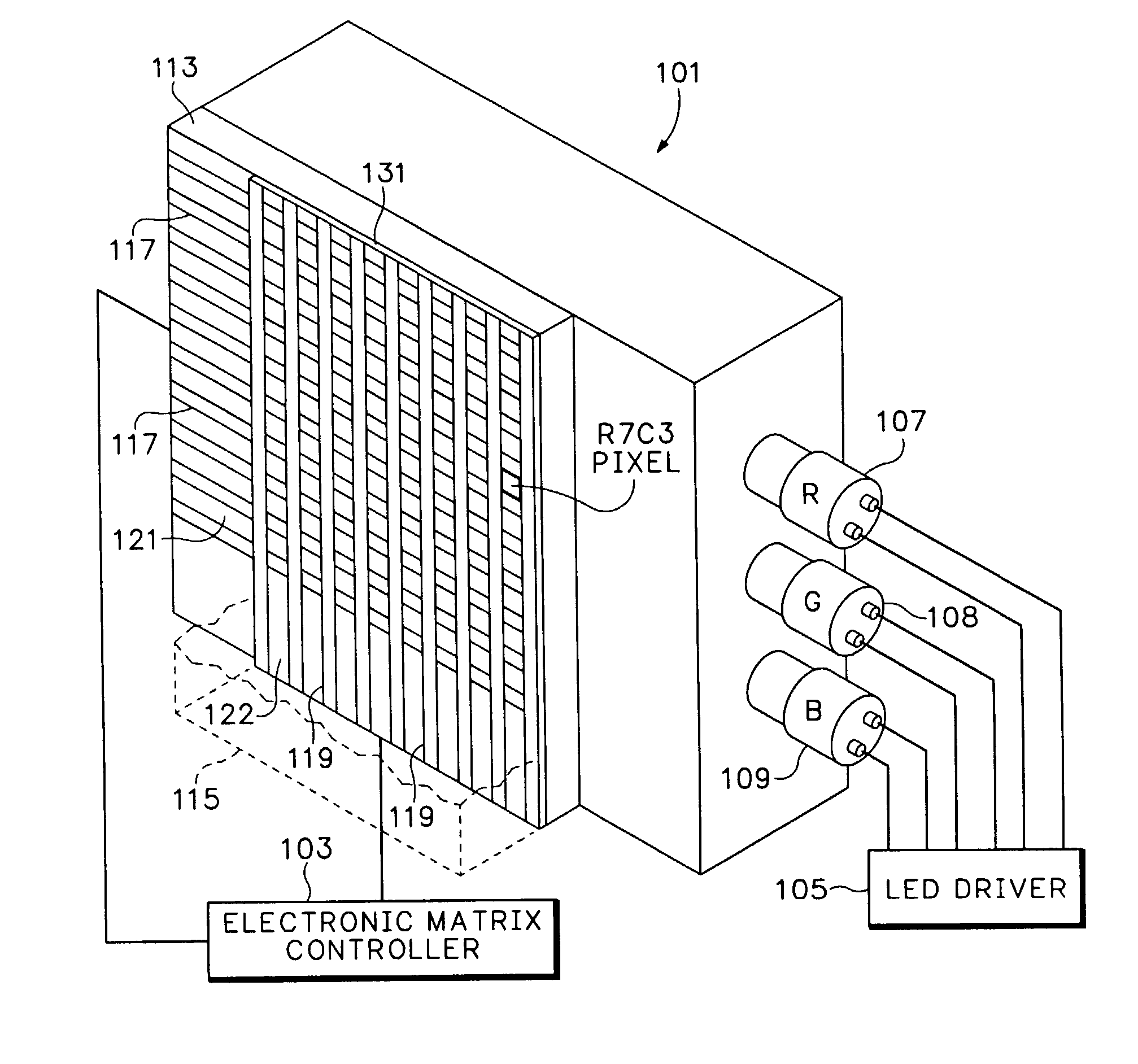 Molecular light valve display having sequenced color illumination