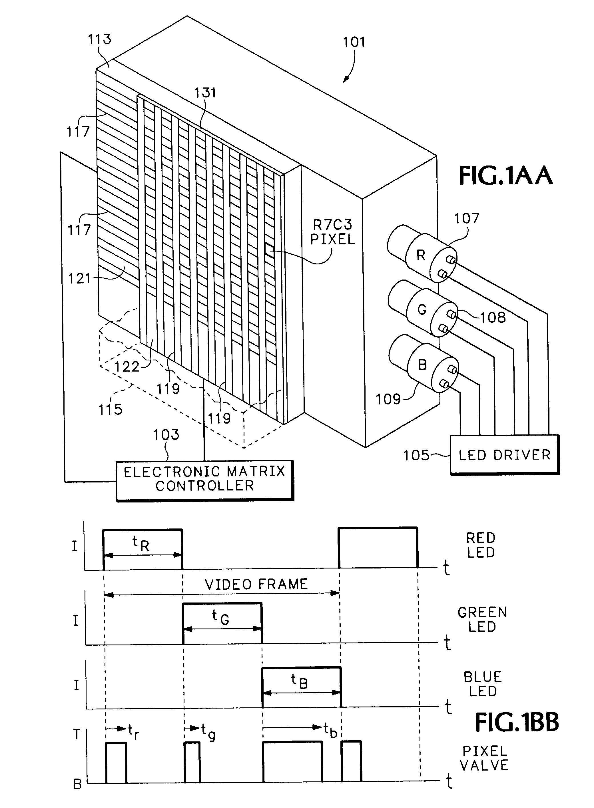 Molecular light valve display having sequenced color illumination