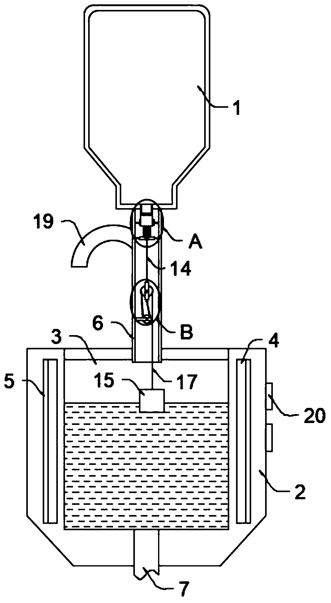 Constant-temperature heating device for nasal feeding nutrient solution in process of enteral nutrition support