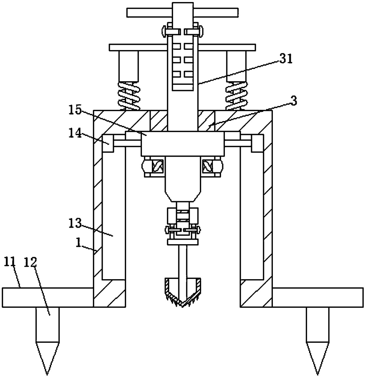 Pit digging device for tangerine seedling plantation