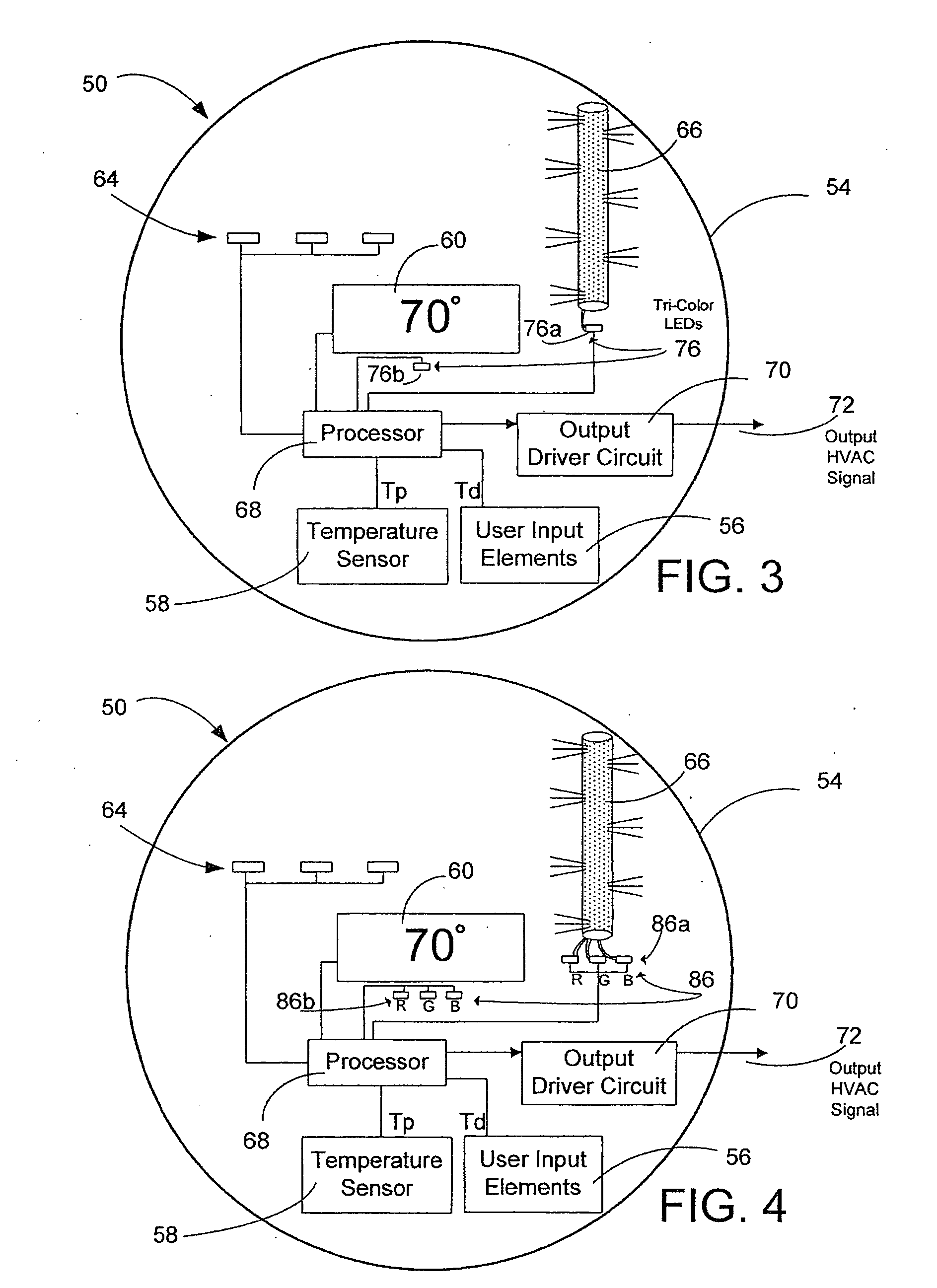 Thermostat with adjustable color for aesthetics and readability