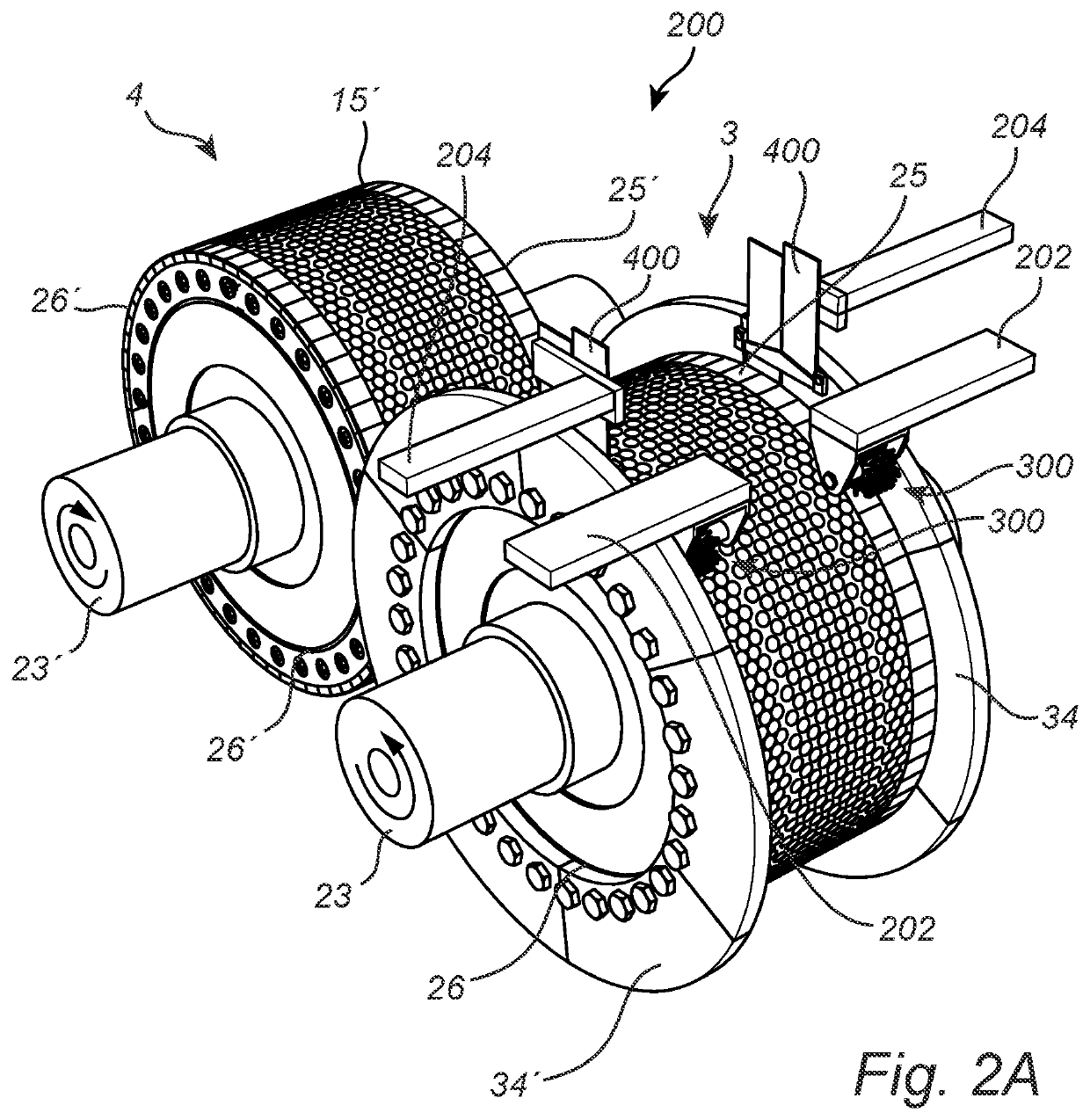 Spur wheel scraper