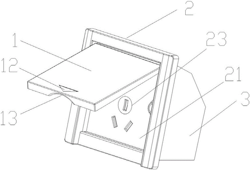 Wall socket with plug-in socket module