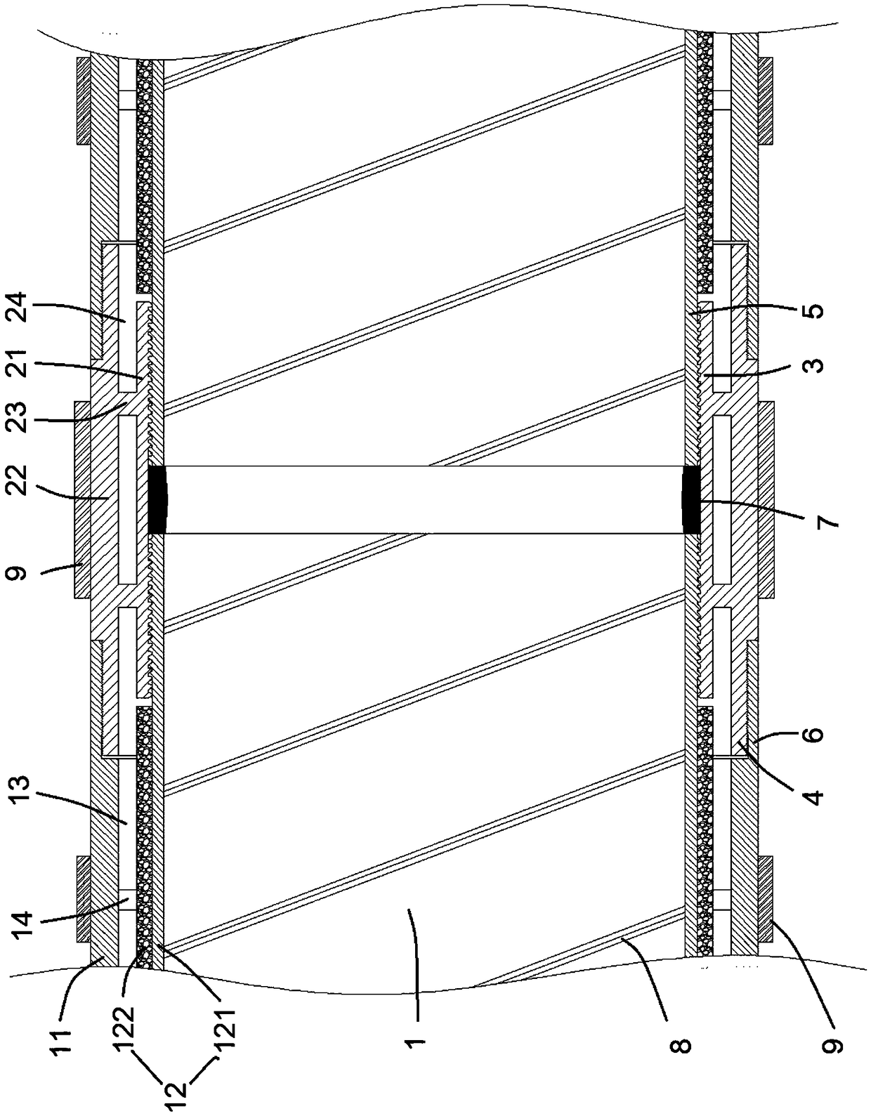 High-air-tightness pipe fitting applied to exhaust gas treatment air duct system