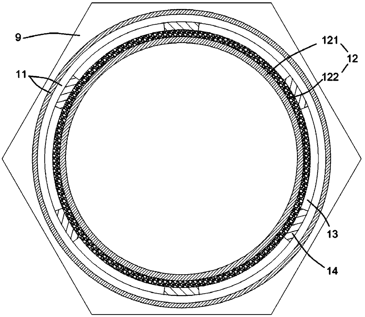 High-air-tightness pipe fitting applied to exhaust gas treatment air duct system