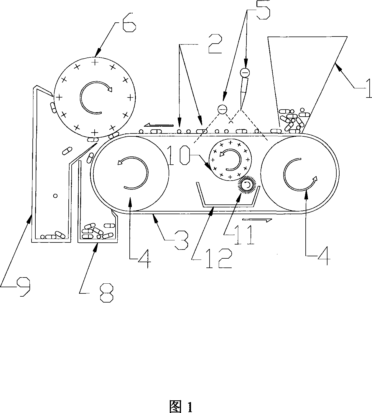 Method and apparatus for sorting electrostatic attraction type weight