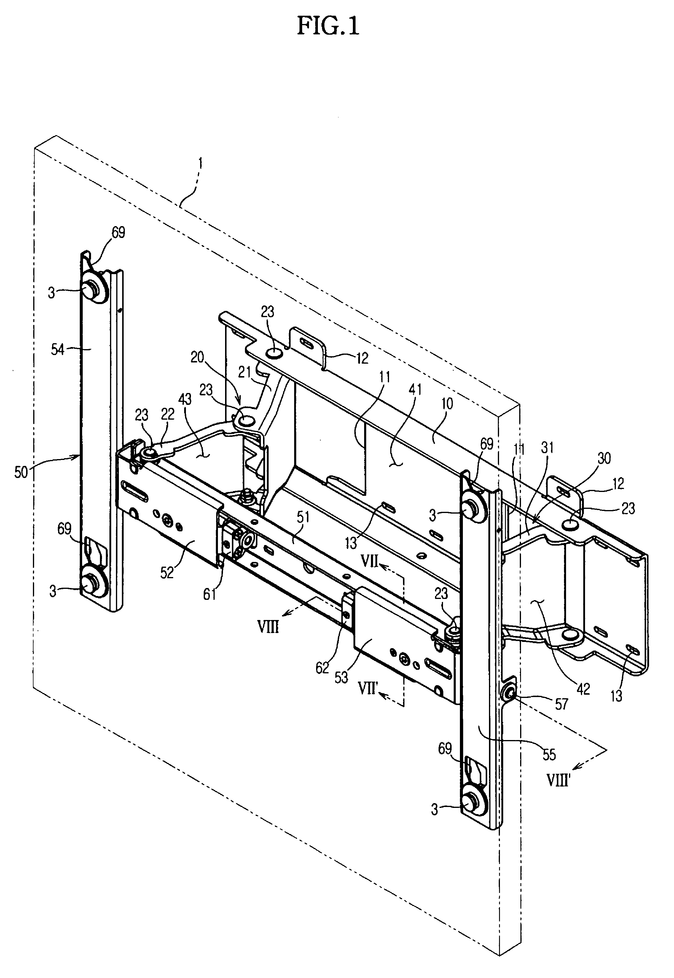 Supporting device of a display unit capable of horizontal and vertical rotation