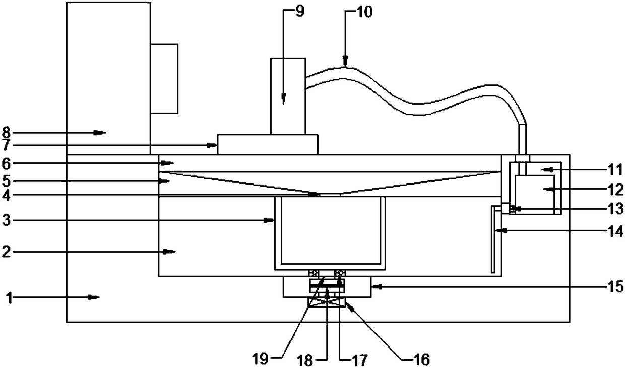 Centrifugal adsorption filter device for cooling liquid