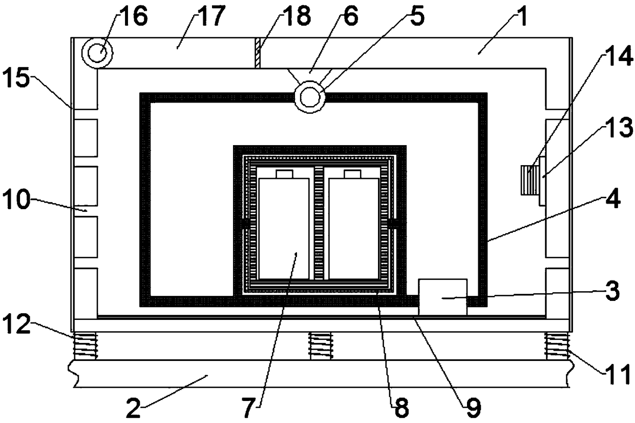 Storage battery heat dissipation device for new energy automobile