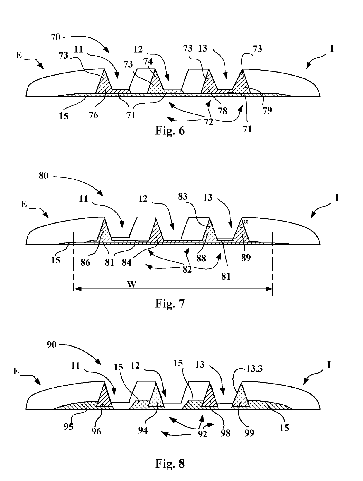 Tire comprising a tread containing reinforcing elements