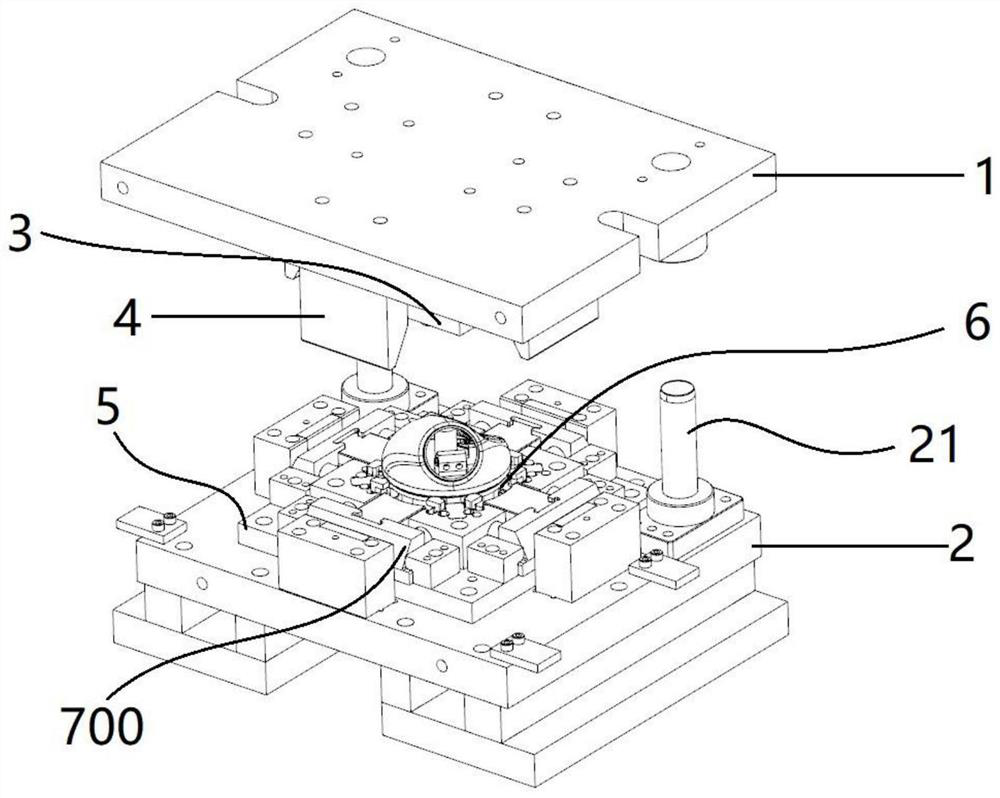 Die for four-sided side trimming of protruding amount of inner and outer cones of truck