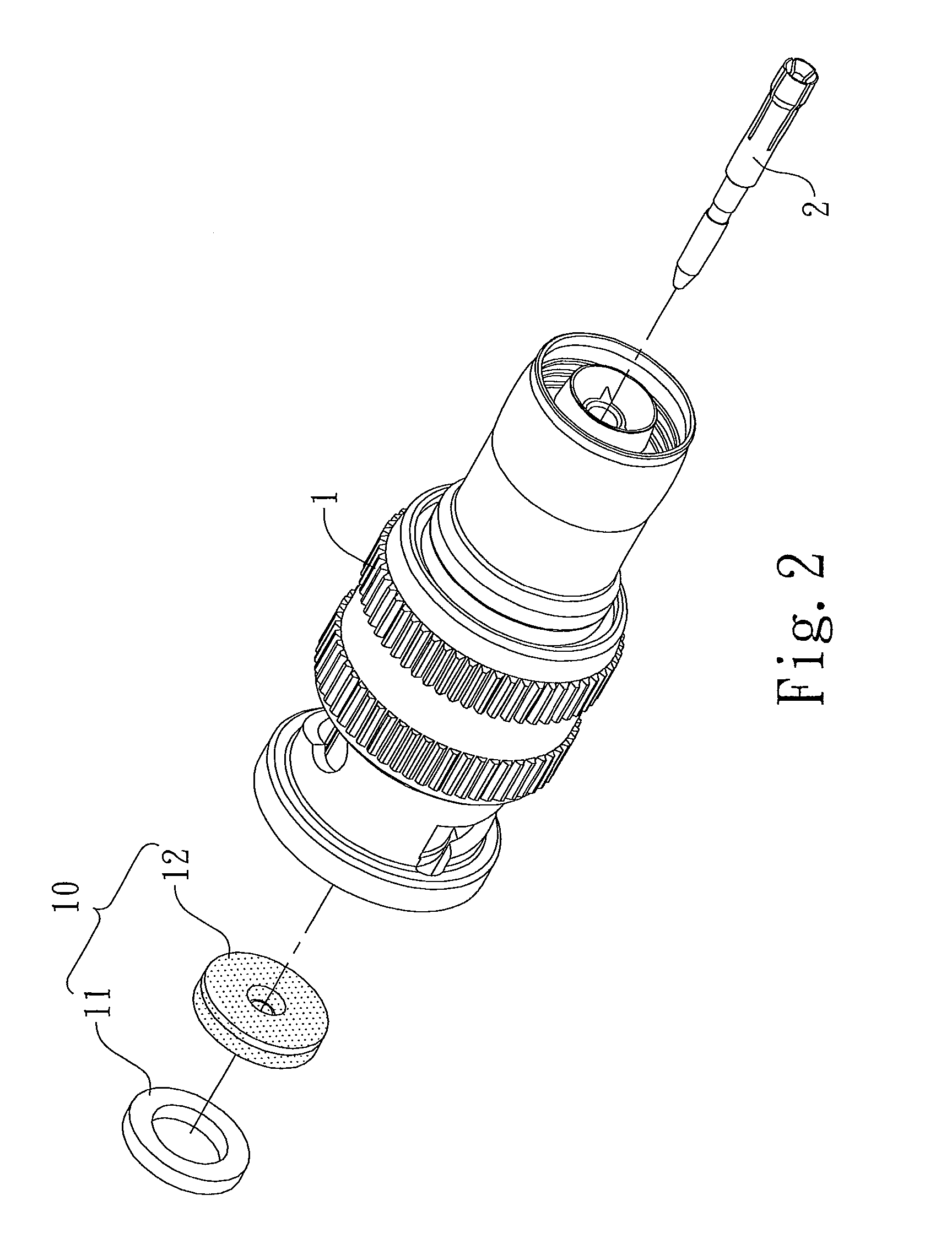 Connector structure for high-frequency transmission lines