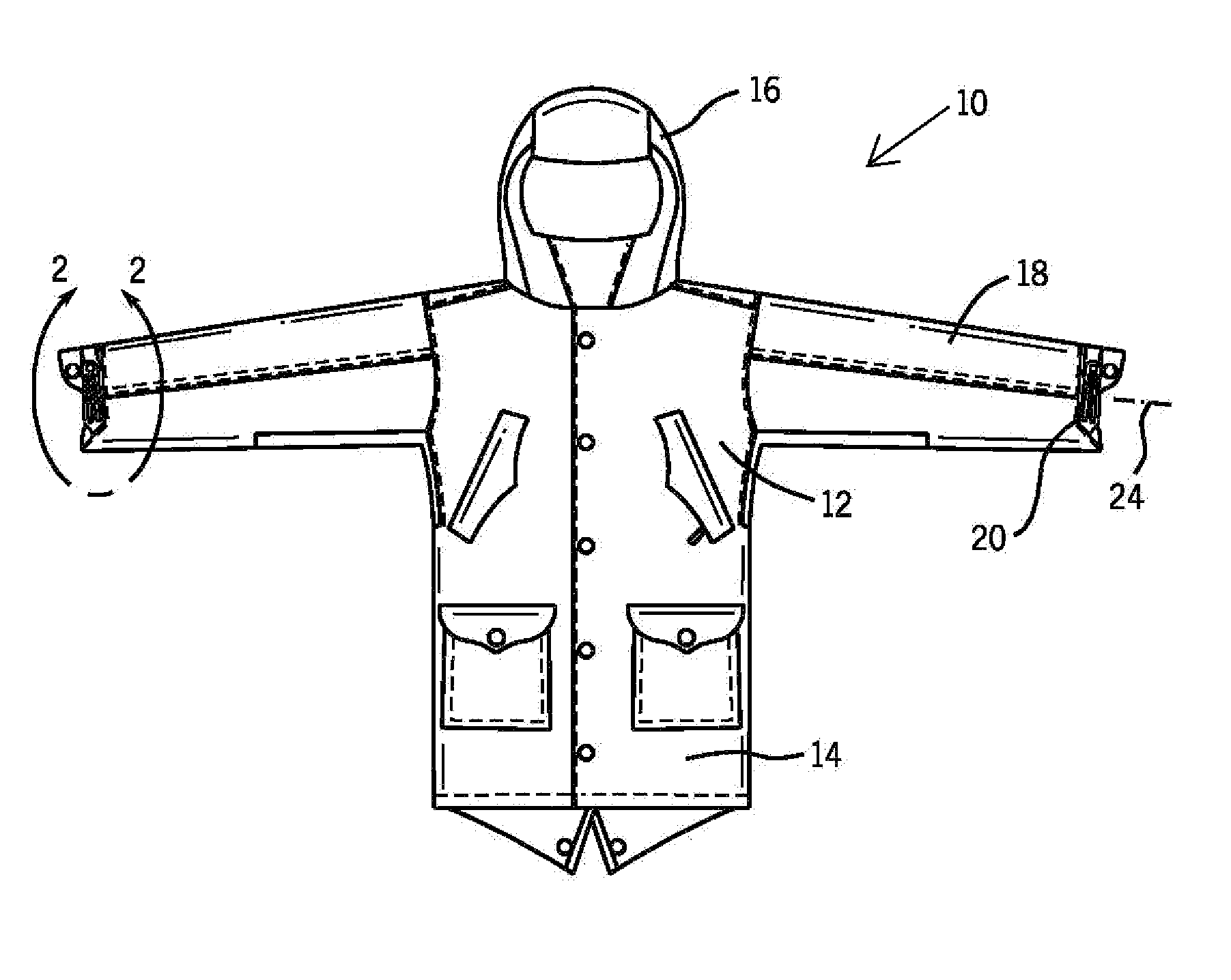 Cuff with positionable tab