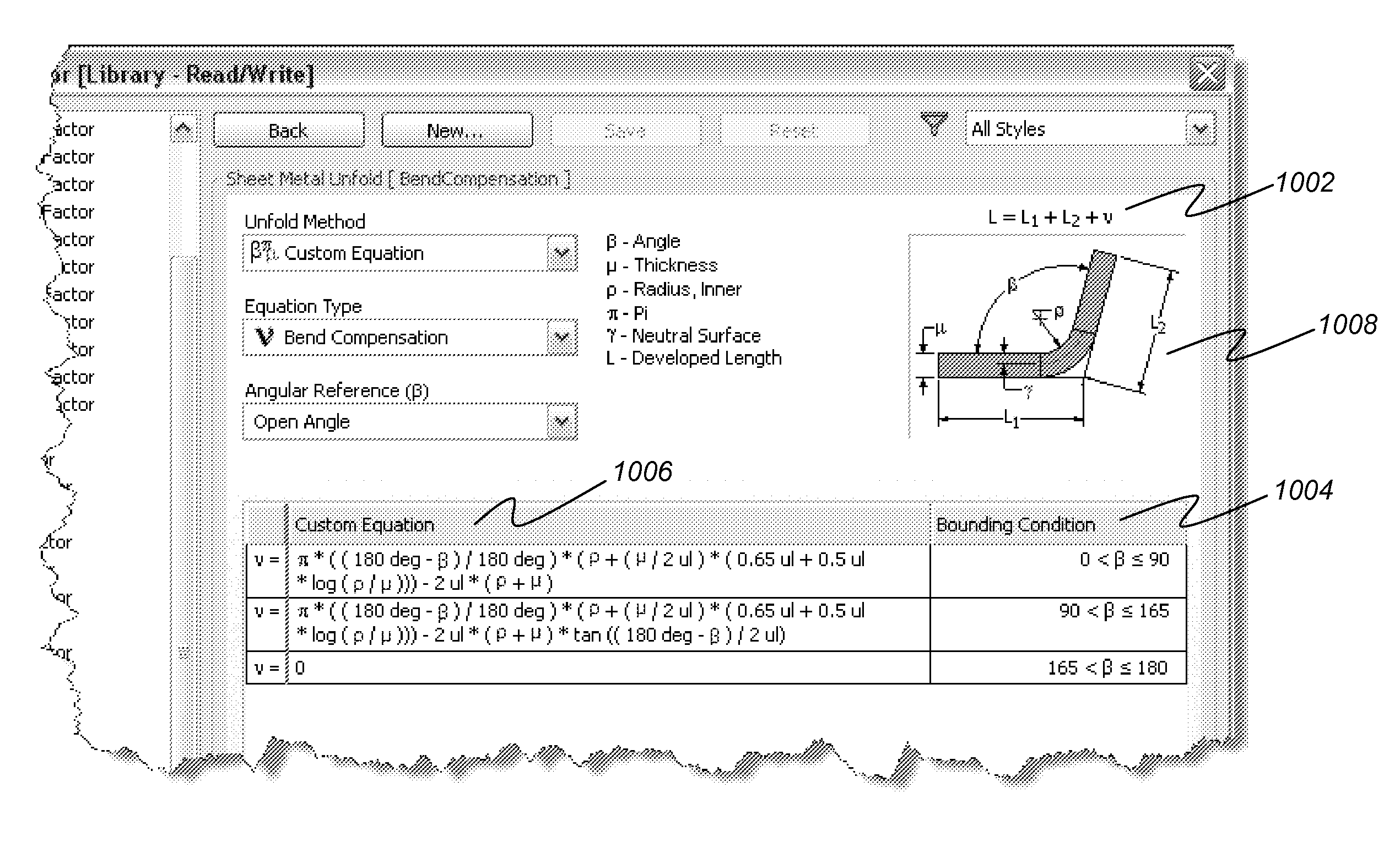 Custom equations for the unfolding of sheet metal