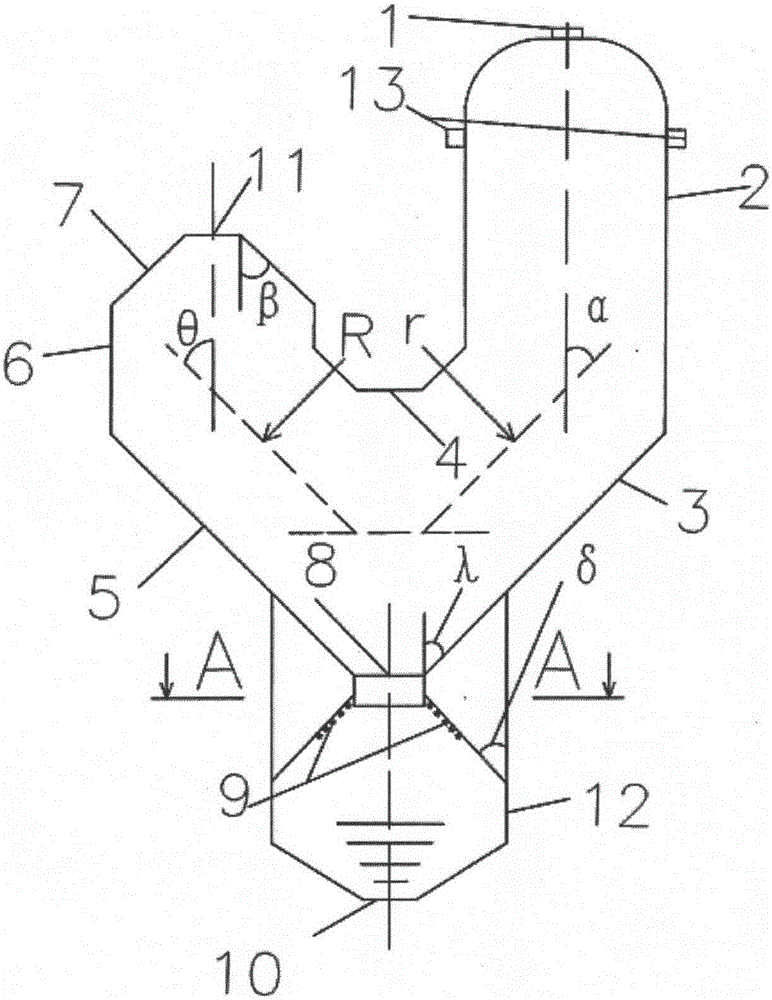 J-shaped entrained-flow gasifier