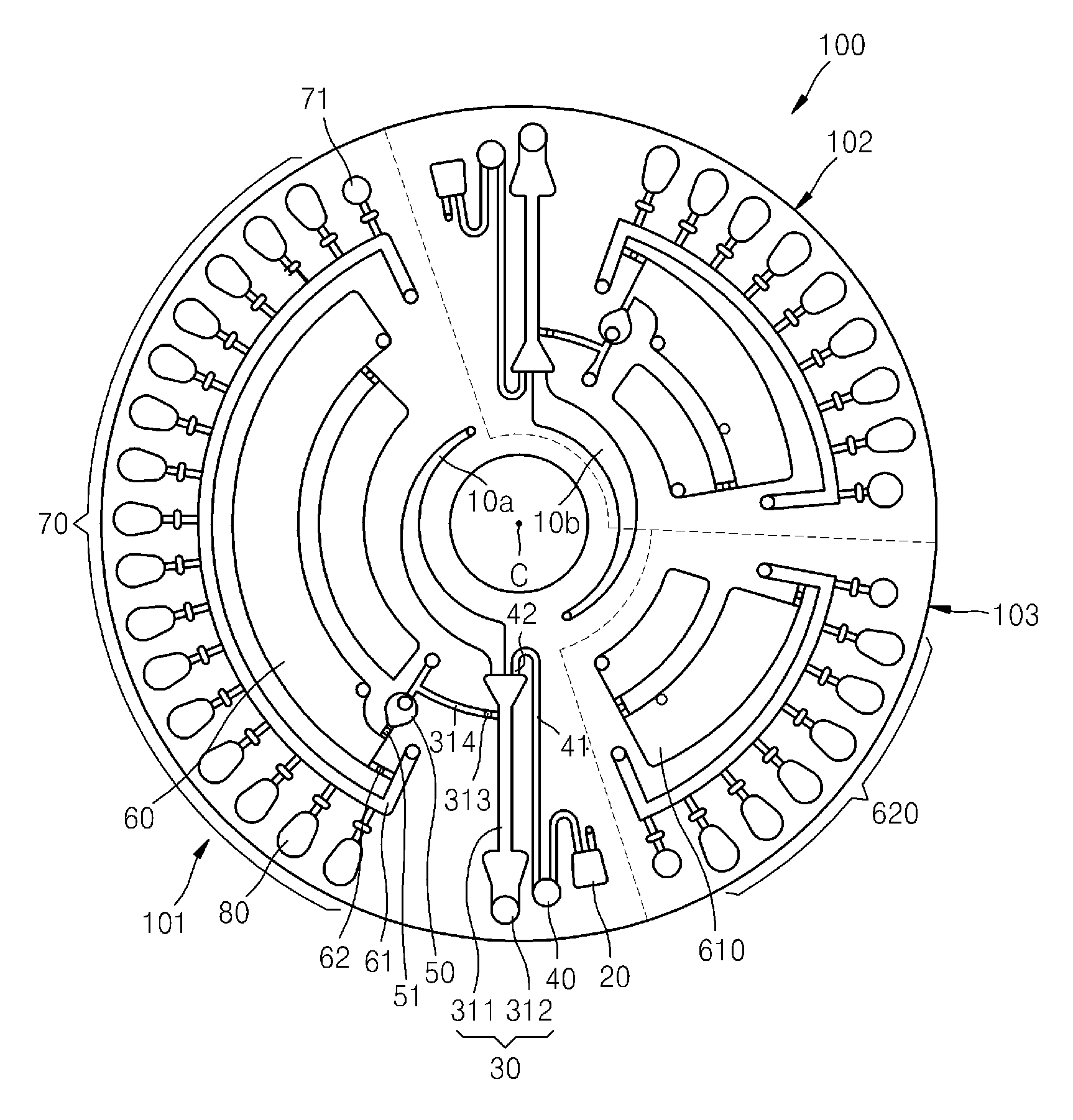 Microfluidic device and method of loading sample into the microfluidic device