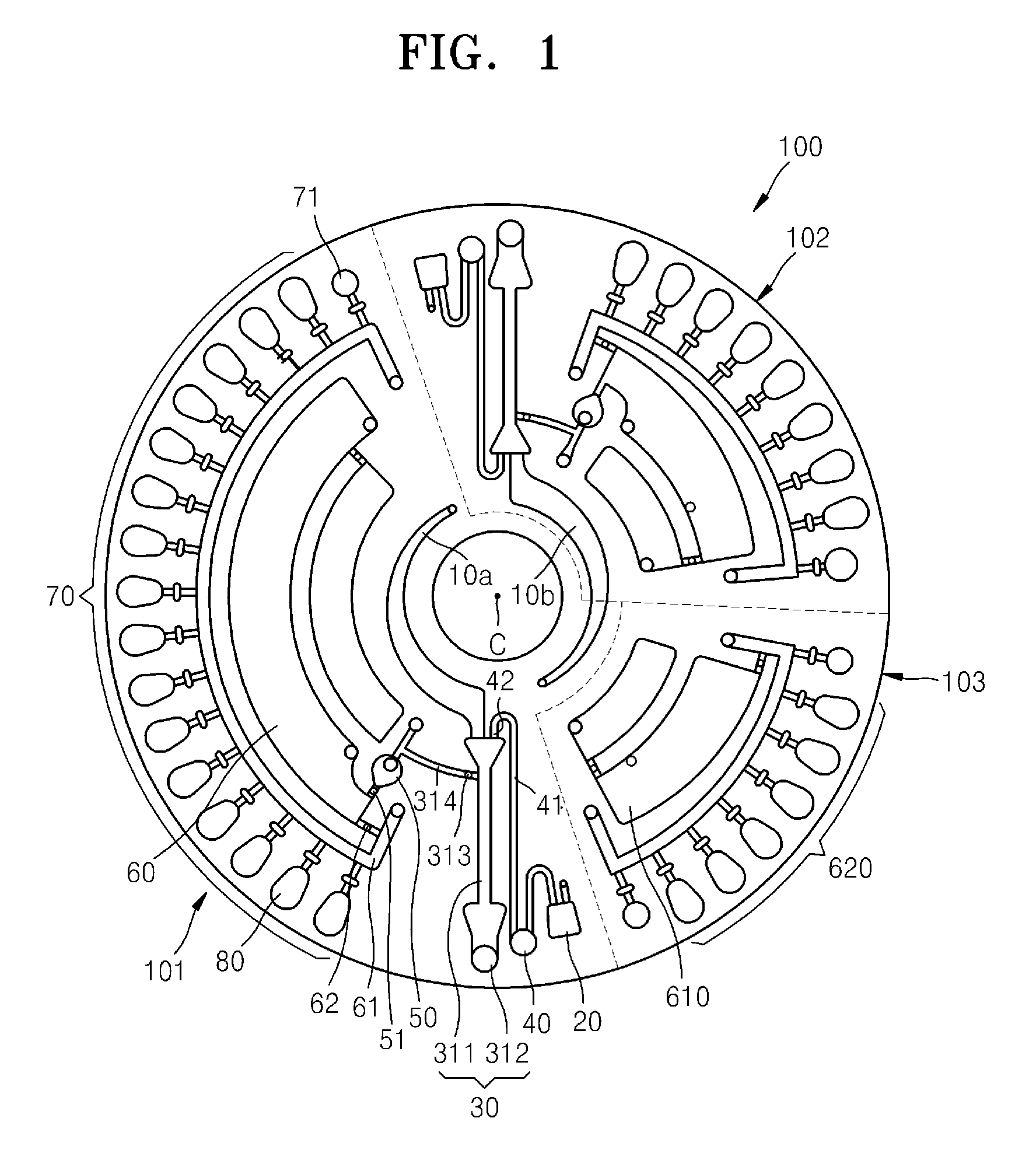 Microfluidic device and method of loading sample into the microfluidic device