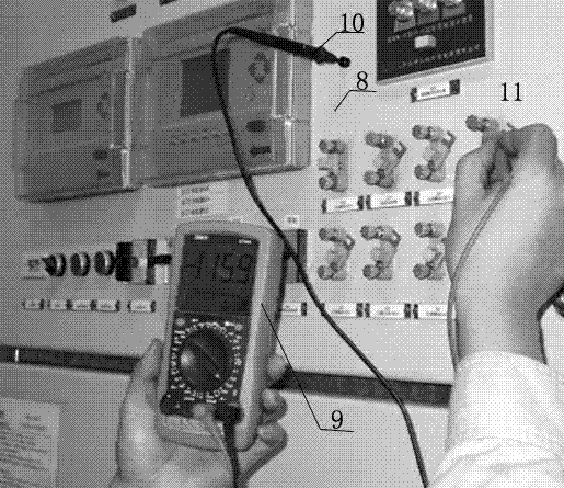 Method for measuring voltage to earth of protective pressing plate and special grounded port