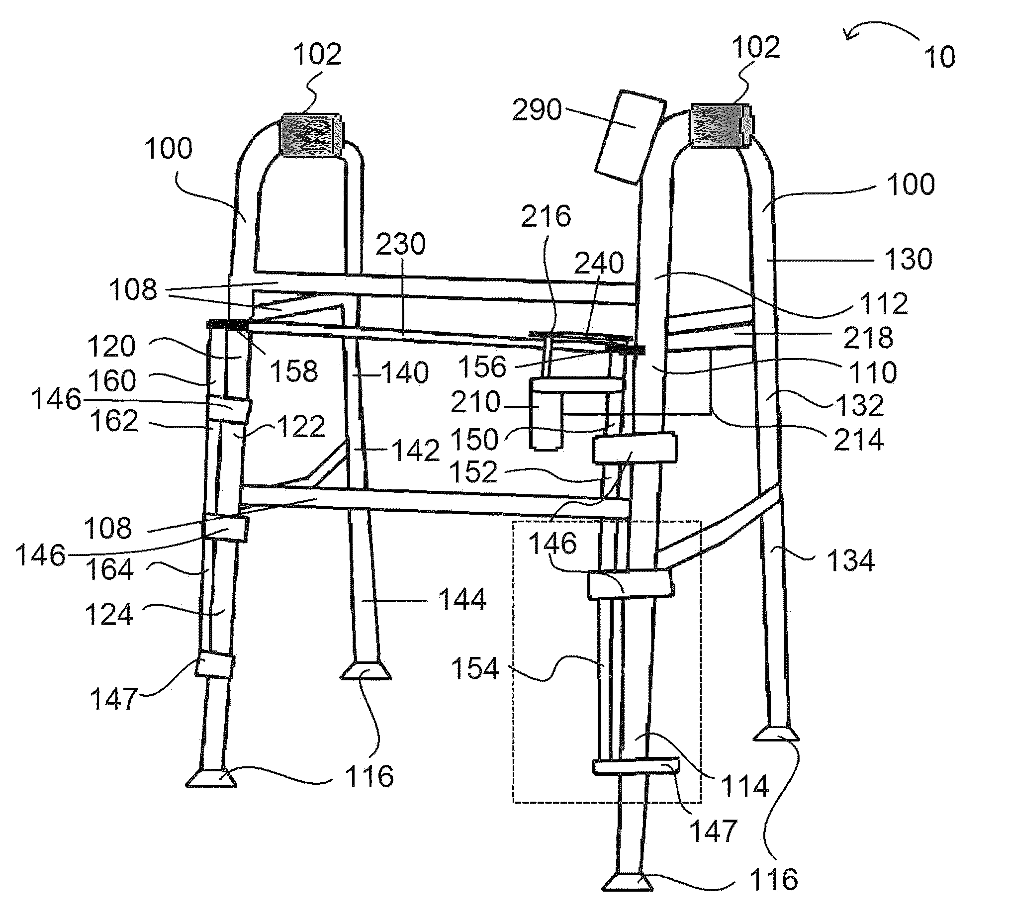 Walker for improved stairway mobility