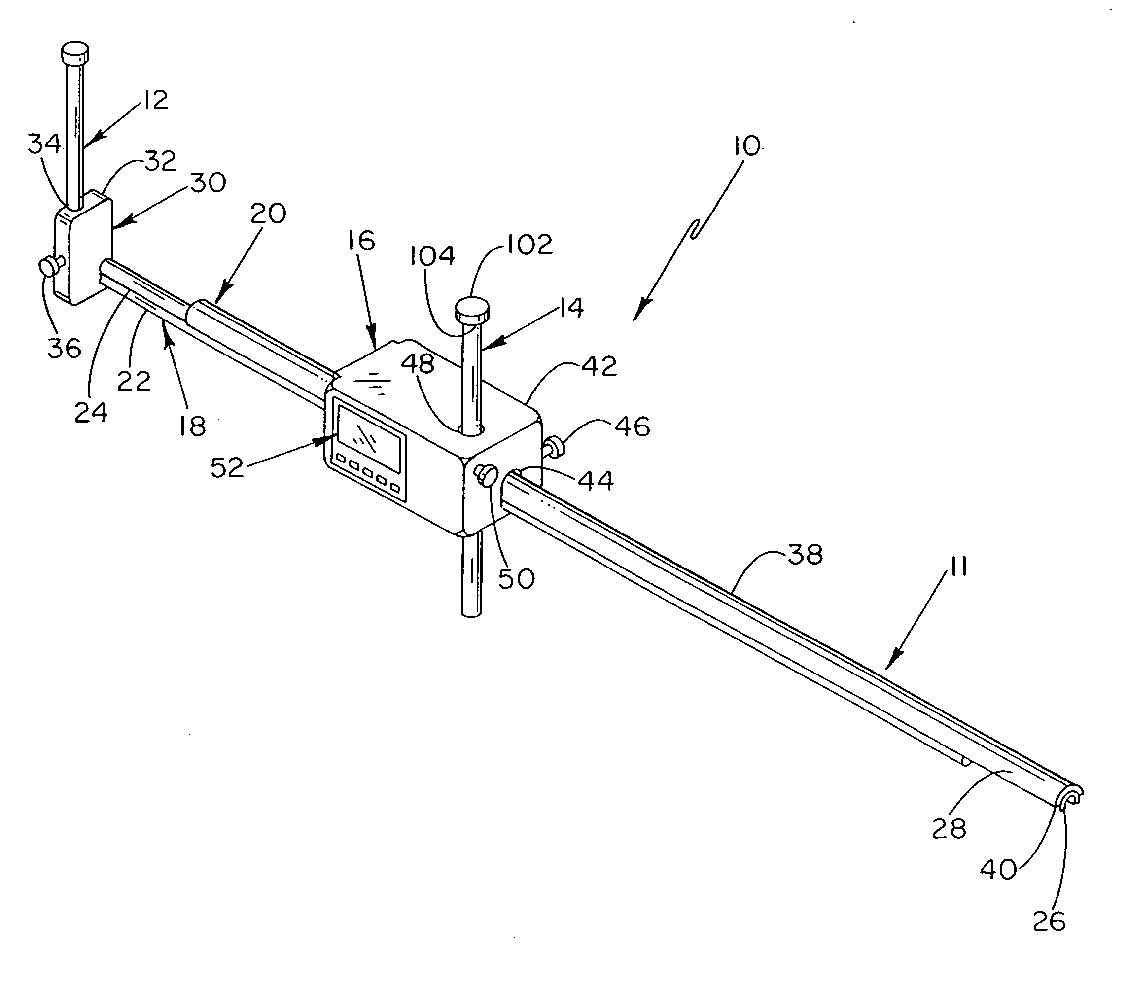 Wireless tram gauge assembly