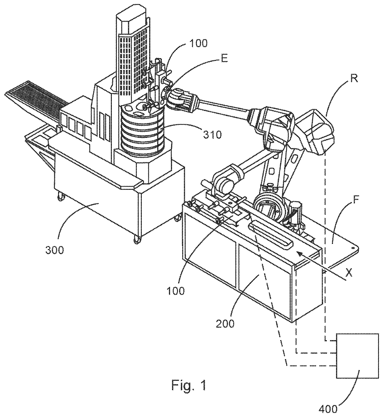 System for picking up, conveying, and delivering a product, and method of controlling such system