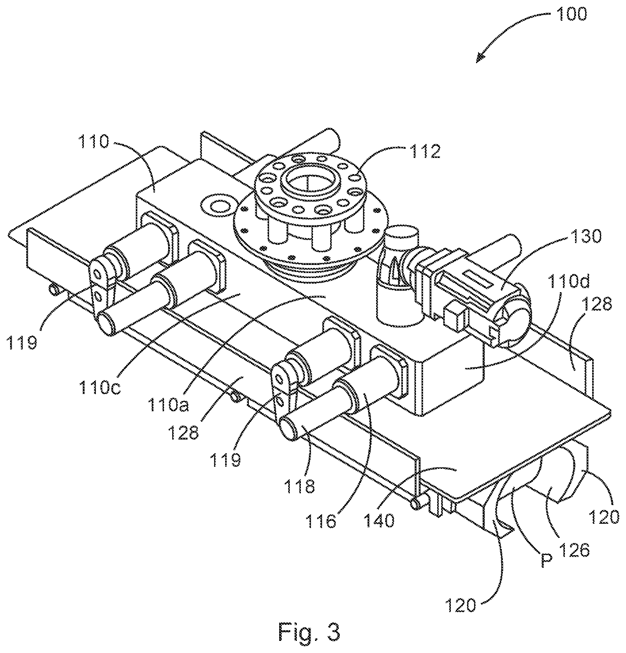 System for picking up, conveying, and delivering a product, and method of controlling such system