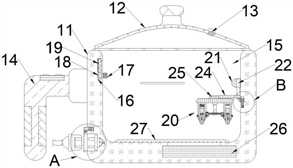 Anti-creeping cooking device with evacuation function