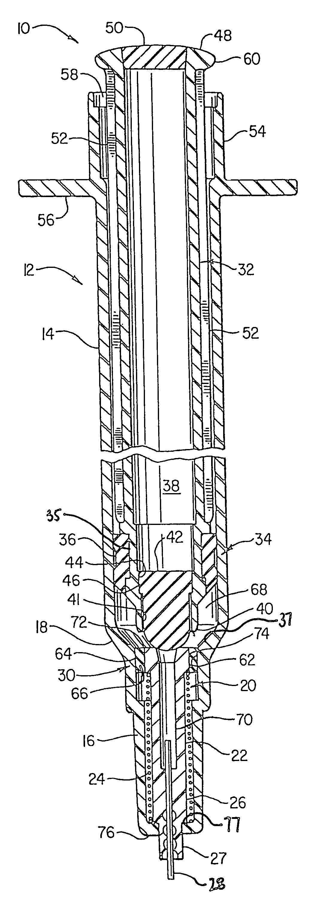 Retractable syringe assembly designed for one use