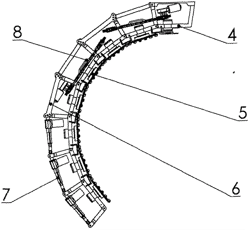 Vehicle-mounted cantilever type spherical crown hedge automatic rotor cut molding device