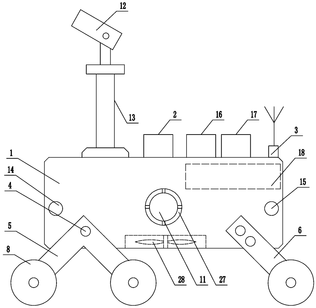 Converting station fire disaster early warning inspecting robot