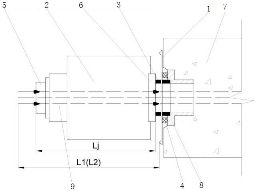 Distribution and measurement method and device for improving measurement precision of internal shrinkage amount of prestressed tendon