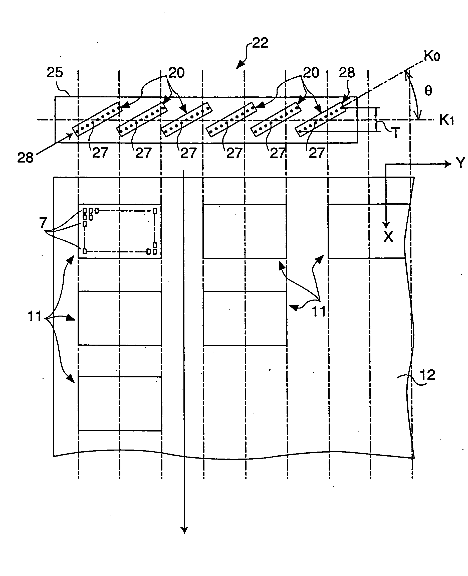 Apparatus and method for producing color filters by discharging material