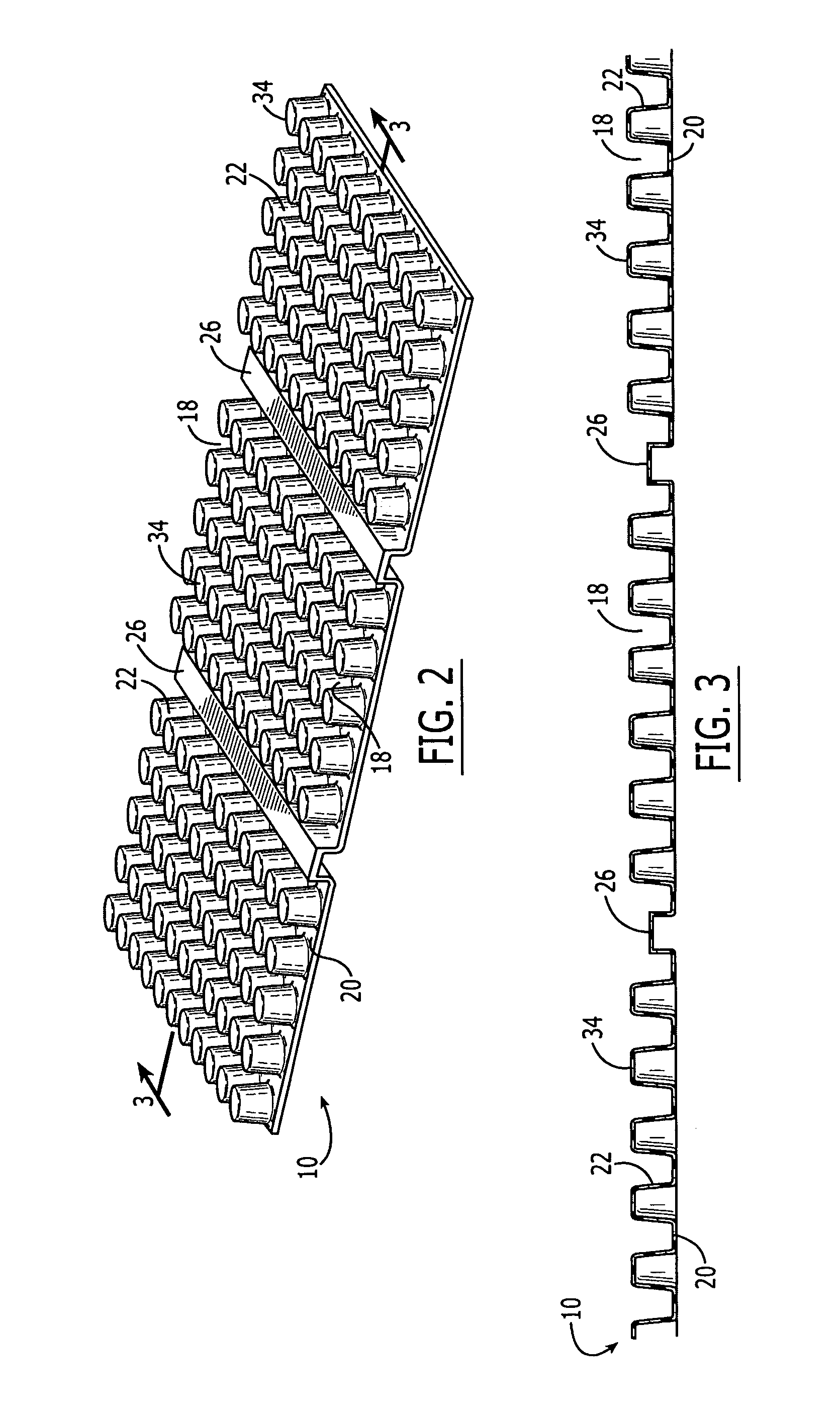 Drainage member with expansion zones