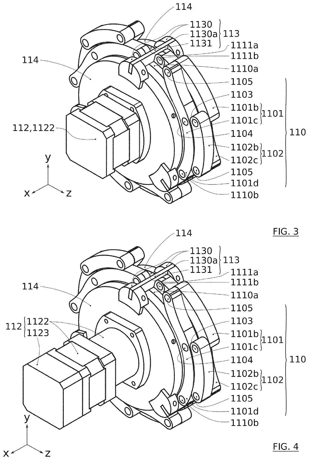 Conduit-exploring robot comprising a bearing module