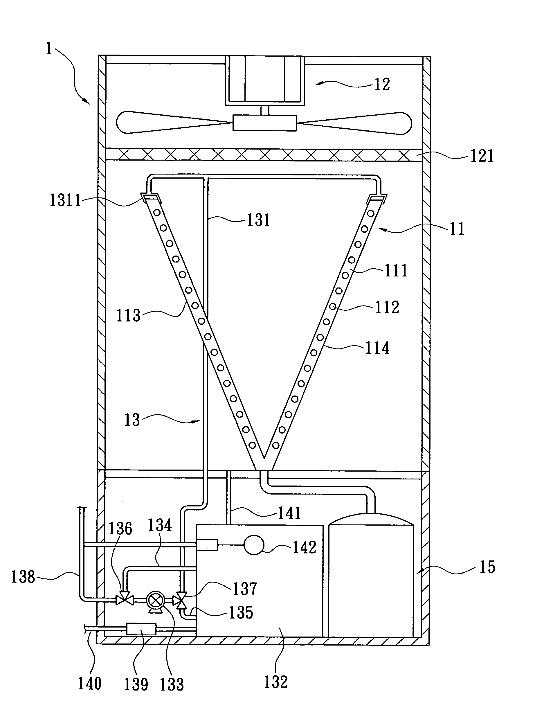 Water quality control method for an evaporative cooling water chiller and a system thereof