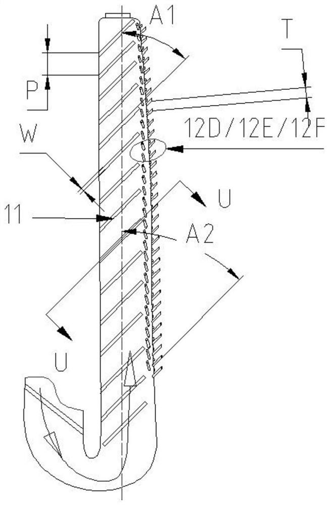 Cooling structure of high-pressure moving blade of turbine of gas turbine