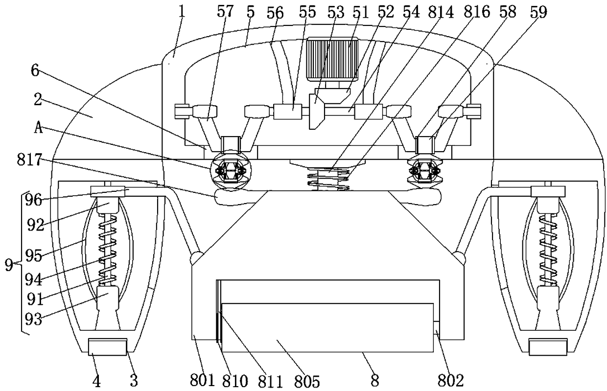 Caterpillar band type vibration rolling device used for gravel road section