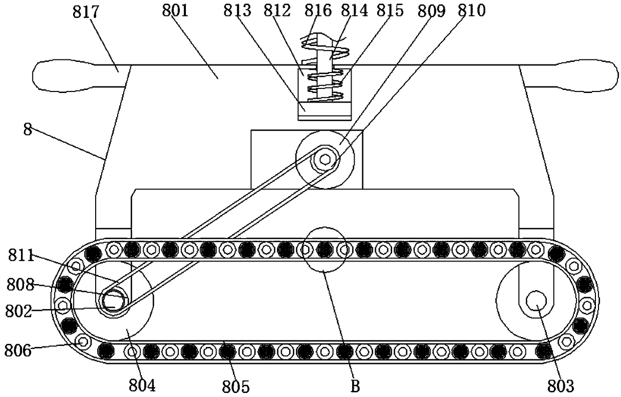 Caterpillar band type vibration rolling device used for gravel road section