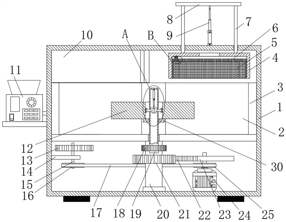 Shot peening strengthening device capable of improving stress distribution on surface of gear