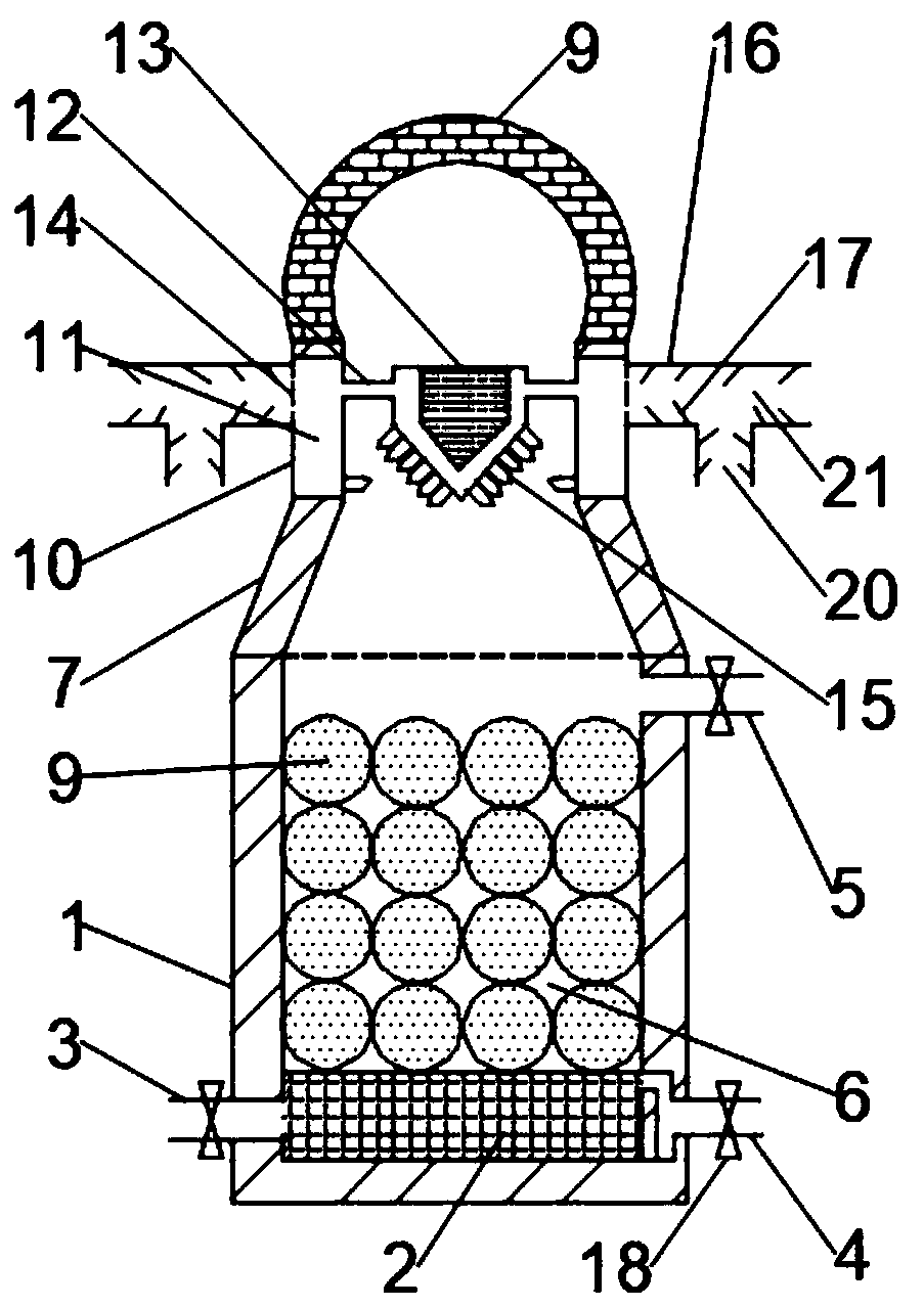 Hot blast furnace device for blast furnace iron making