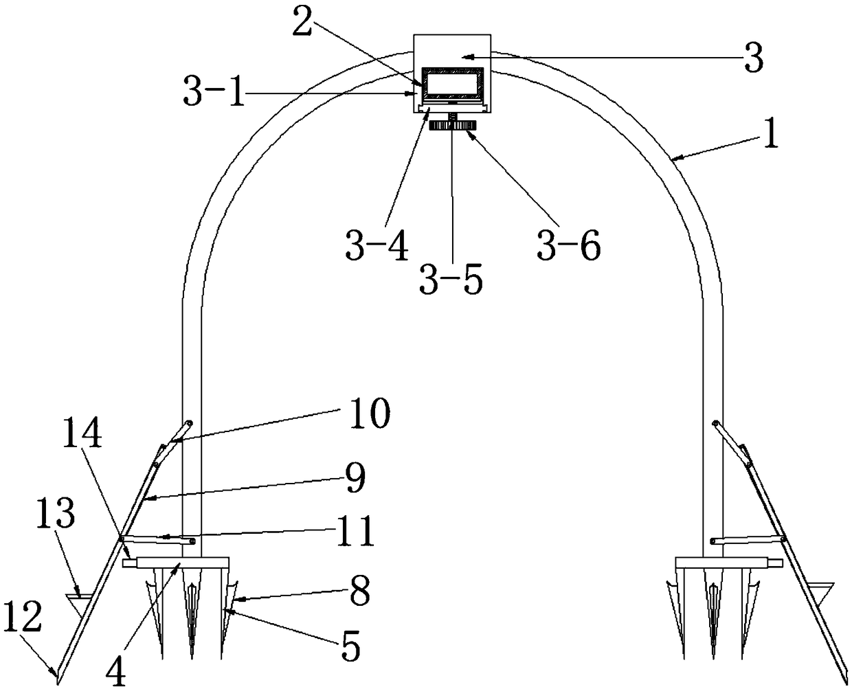 Novel vegetable greenhouse fixing device