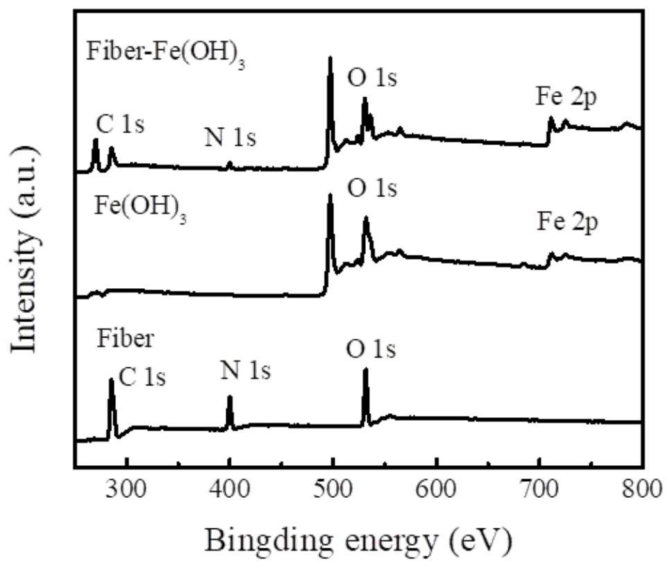 Amyloid fiber ferric hydroxide heterogeneous Fenton catalyst as well as preparation method and application thereof